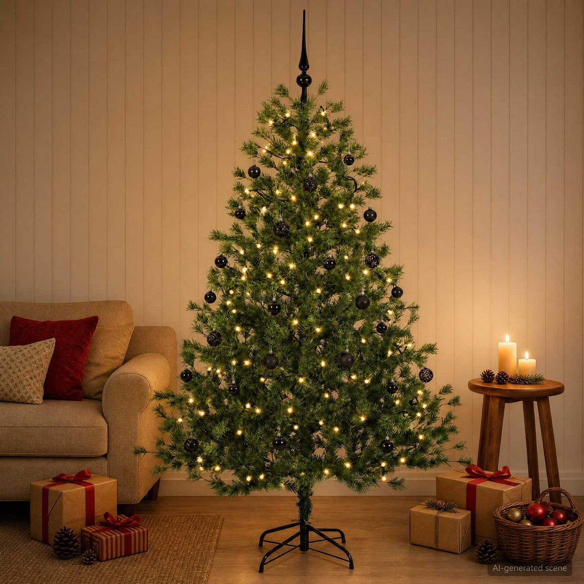 Umjetno božićno drvce s kuglicom 150 cm 150 LED lampica