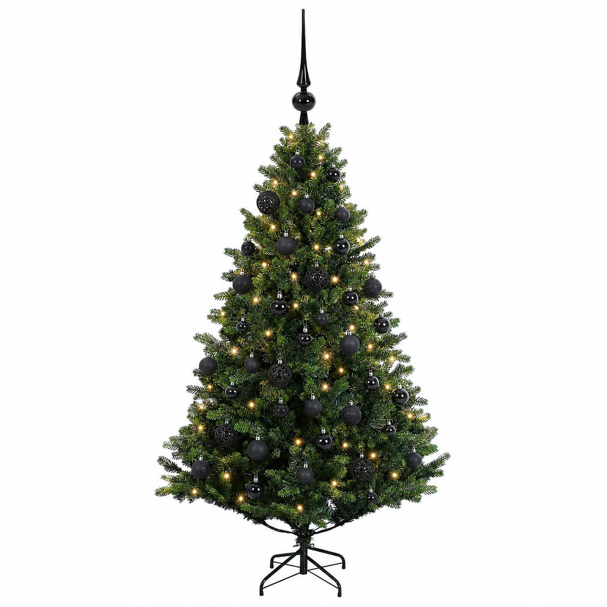 Umjetno božićno drvce s kuglicama 120 cm 150 LED lampica