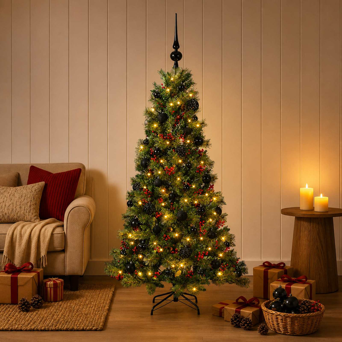 Umjetno božićno drvce s kuglicom 150 cm 150 LED lampica