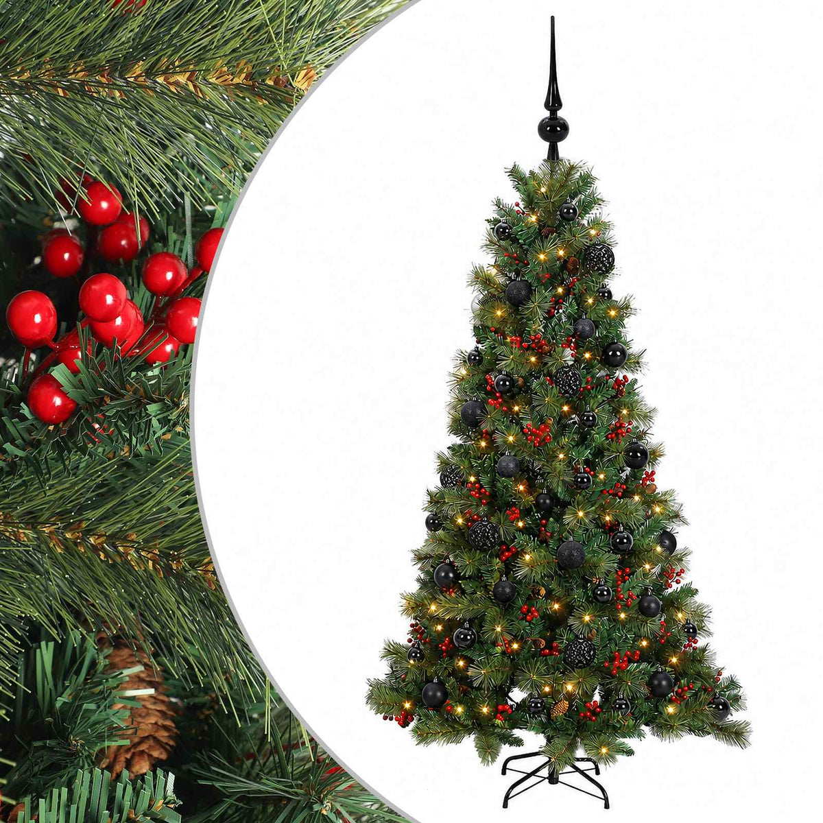 Umjetno božićno drvce s kuglicom 150 cm 150 LED lampica