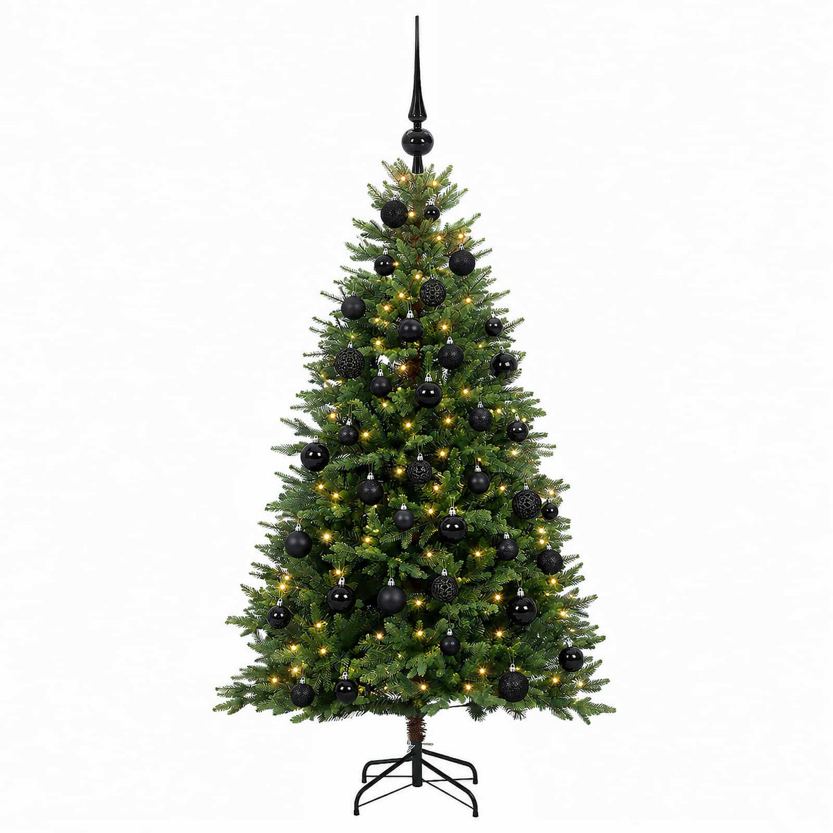 Umjetno božićno drvce s kuglicama 150 cm 150 LED lampica