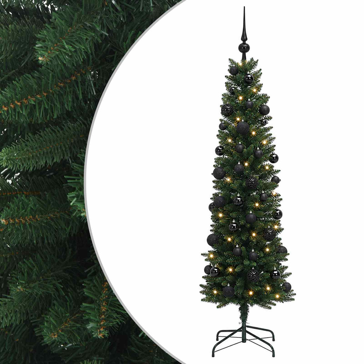 Umjetno usko božićno drvce s kuglicom 150 cm 150 LED lampica
