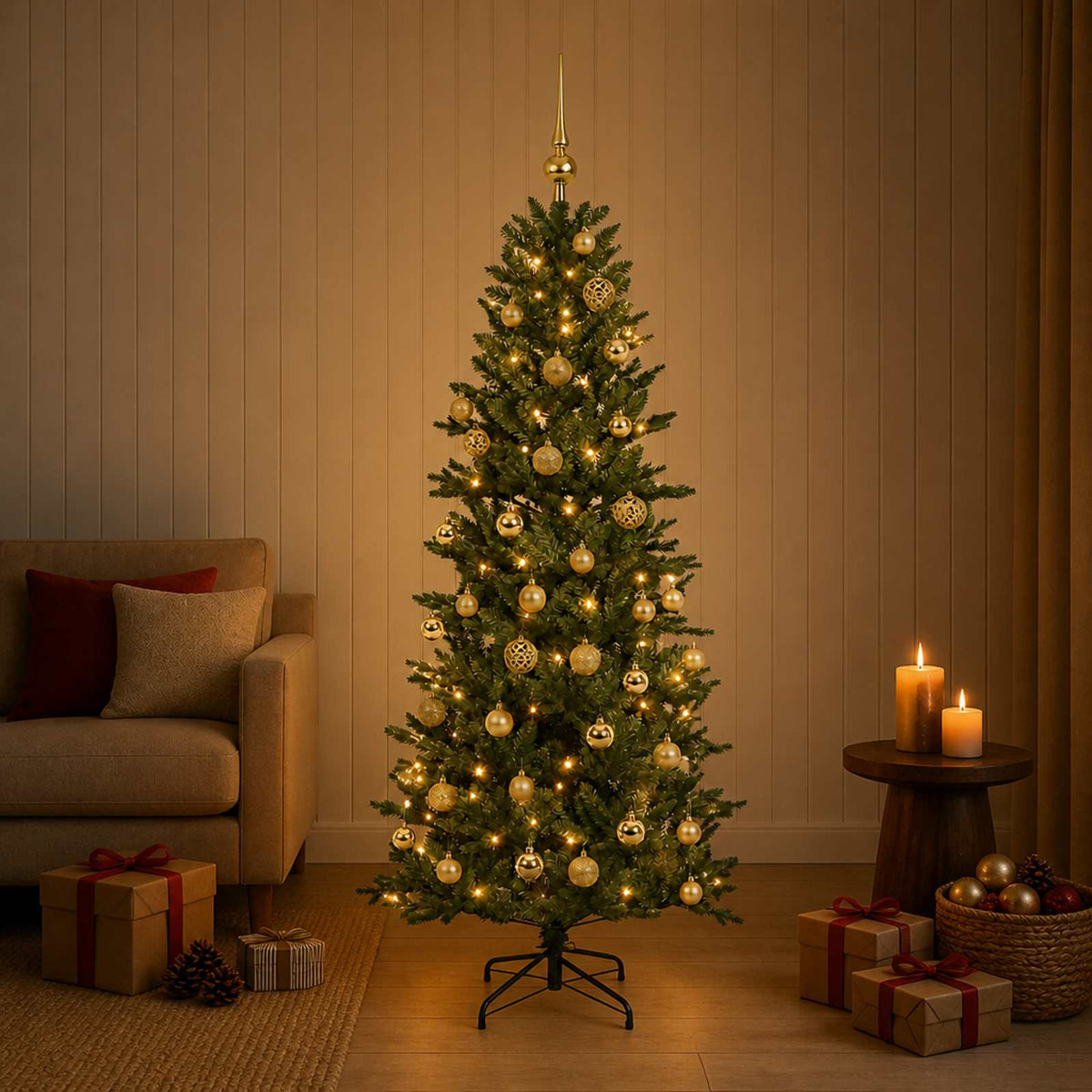 Umjetno božićno drvce s kuglicom 150 cm 150 LED lampica