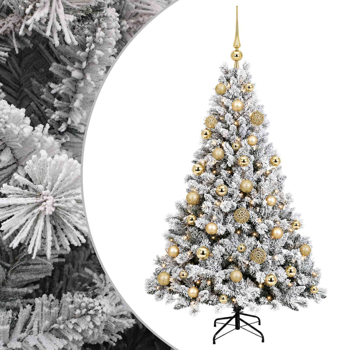 Umjetno božićno drvce s kuglicama 150 cm 150 LED lampica