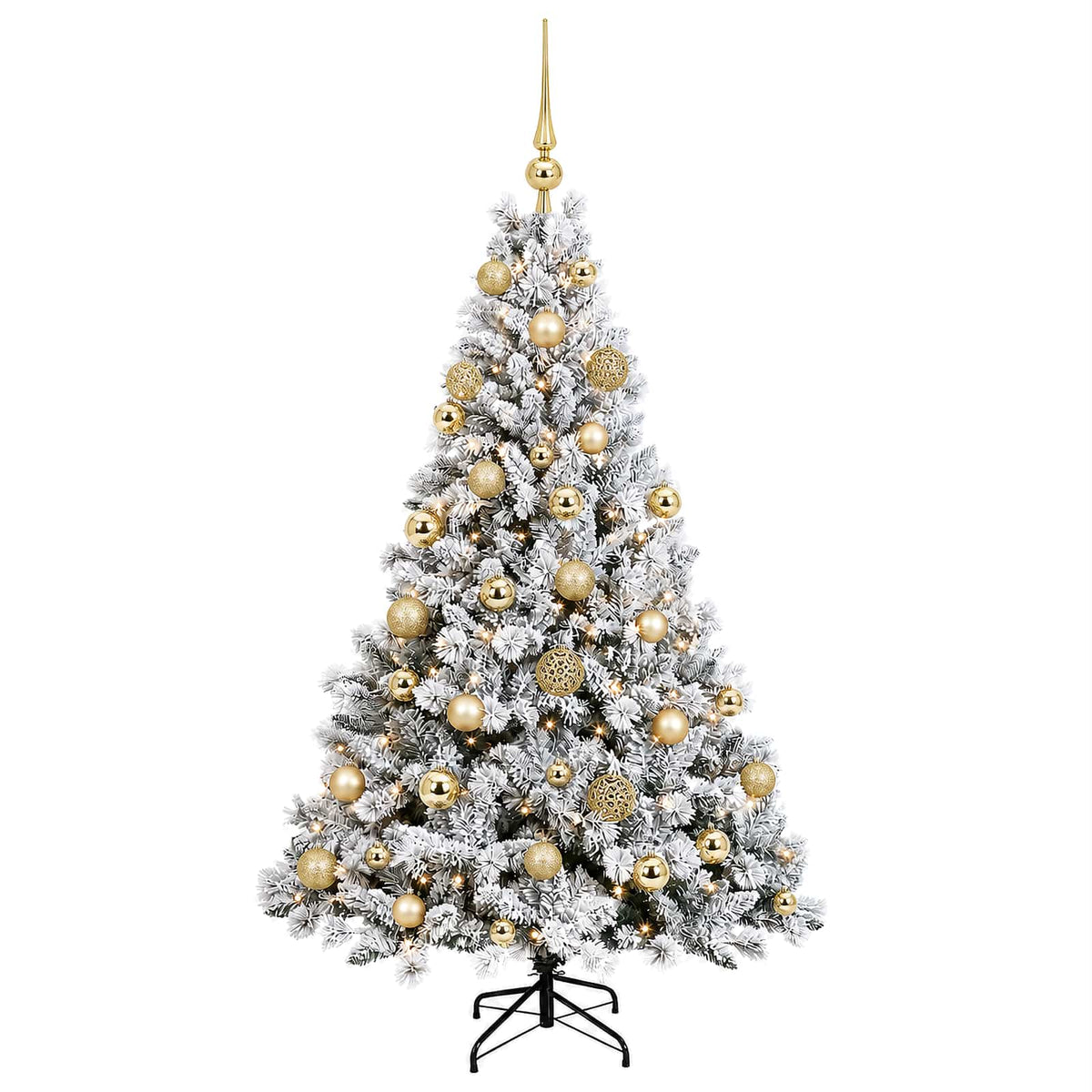Umjetno božićno drvce s kuglicama 150 cm 150 LED lampica