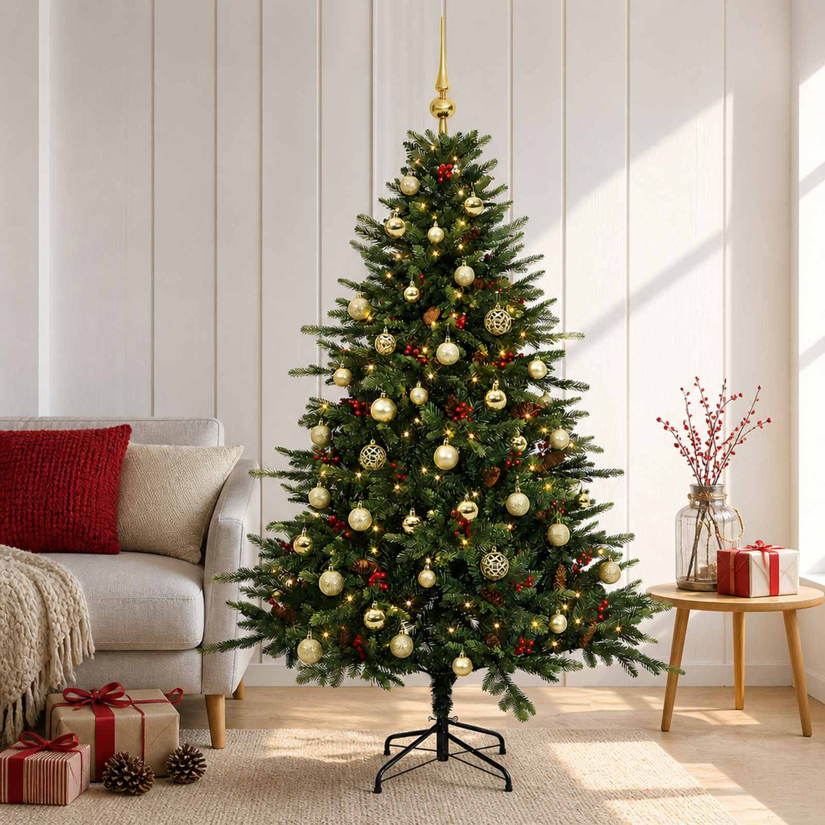 Umjetno božićno drvce s kuglicom 120 cm 150 LED lampica