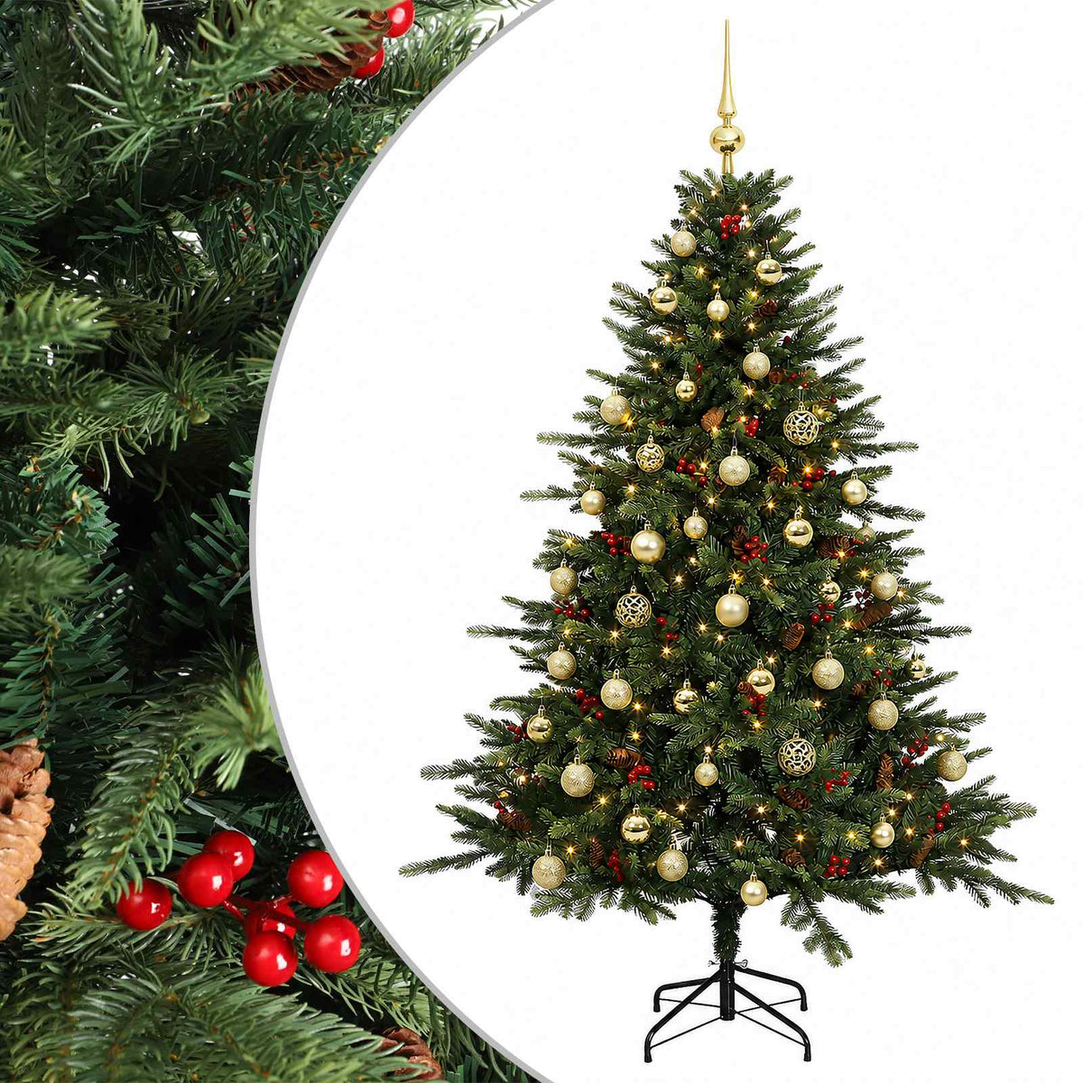 Umjetno božićno drvce s kuglicom 150 cm 150 LED lampica