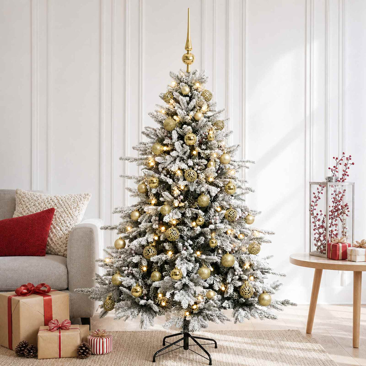Umjetno božićno drvce s kuglicom 120 cm 150 LED lampica