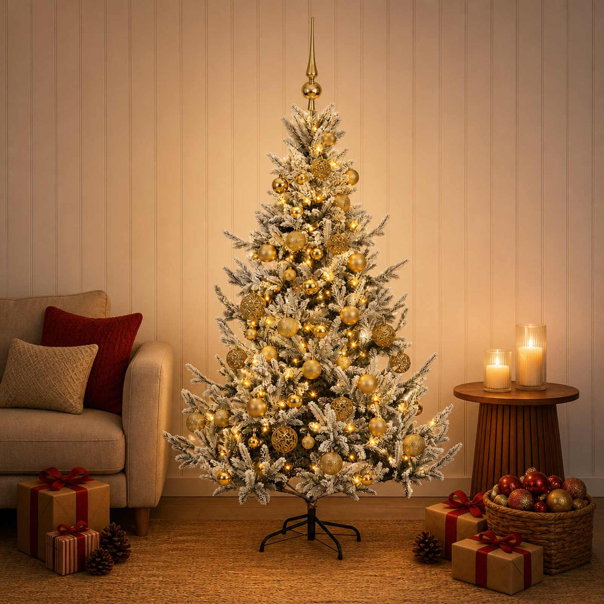Umjetno božićno drvce s kuglicom 120 cm 150 LED lampica