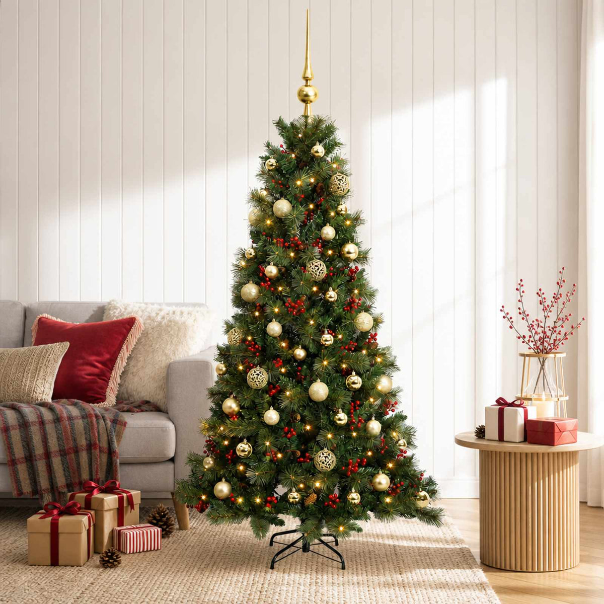 Umjetno božićno drvce s kuglicom 150 cm 150 LED lampica
