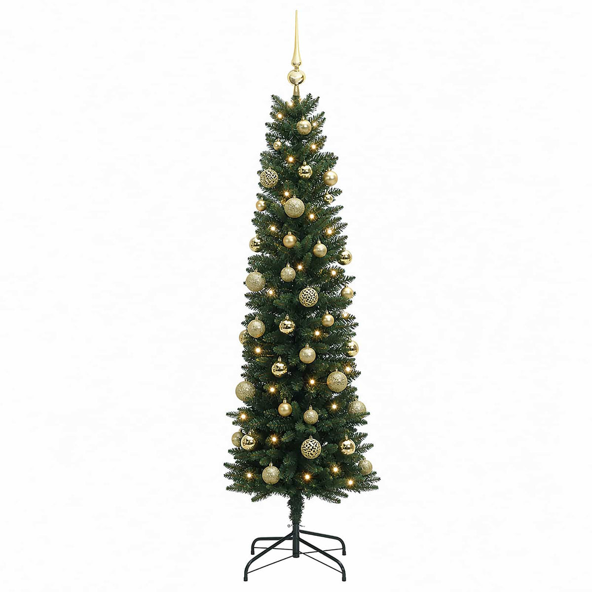 Umjetno usko božićno drvce s kuglicom 150 cm 150 LED lampica
