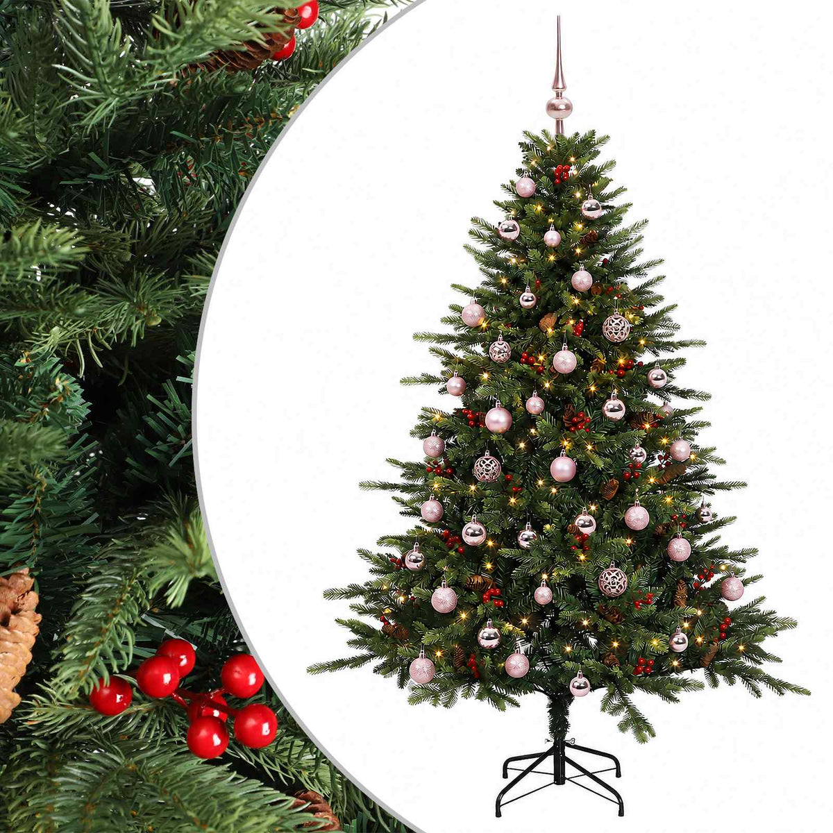 Umjetno božićno drvce s kuglicom 120 cm 150 LED lampica