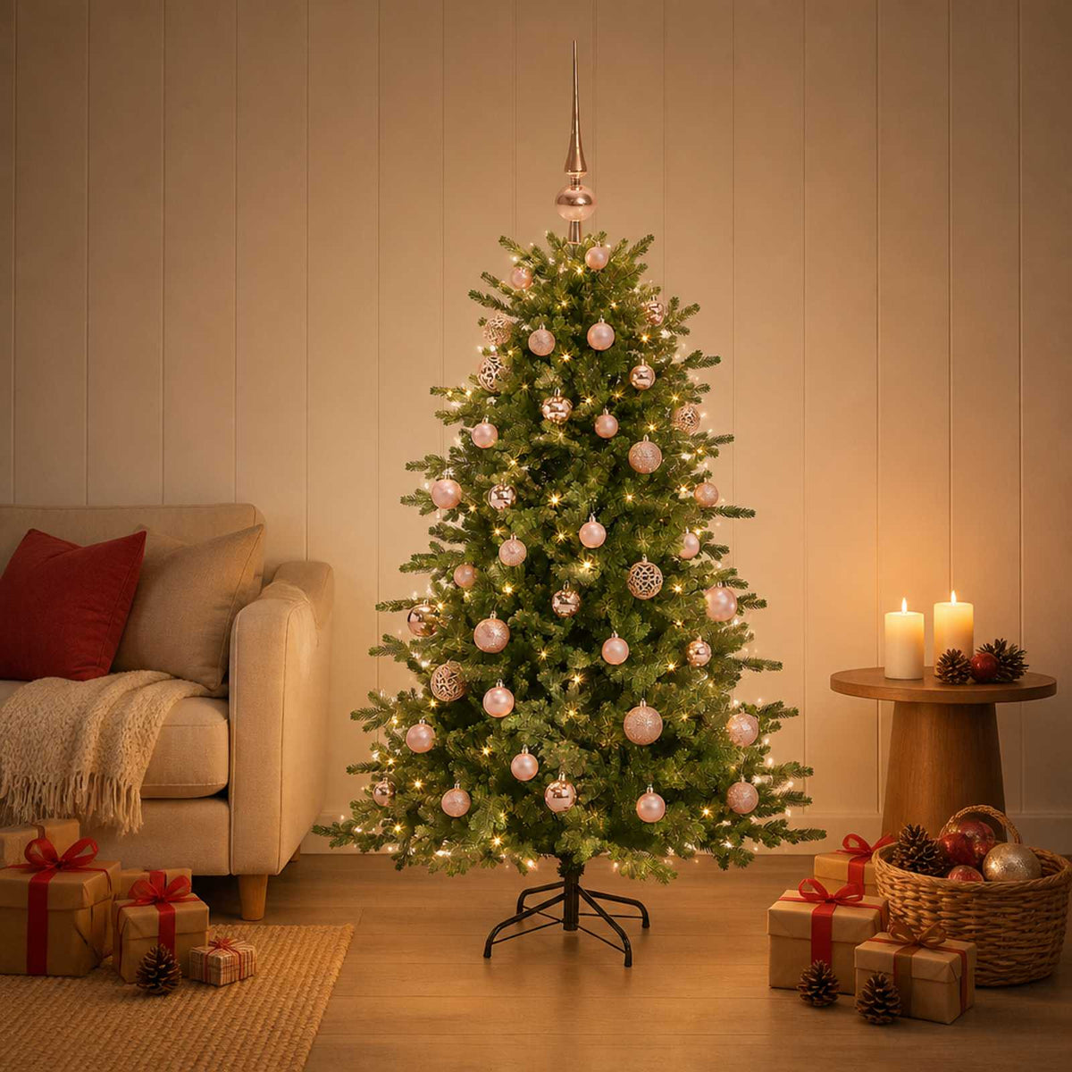 Umjetno božićno drvce s kuglicom 150 cm 150 LED lampica