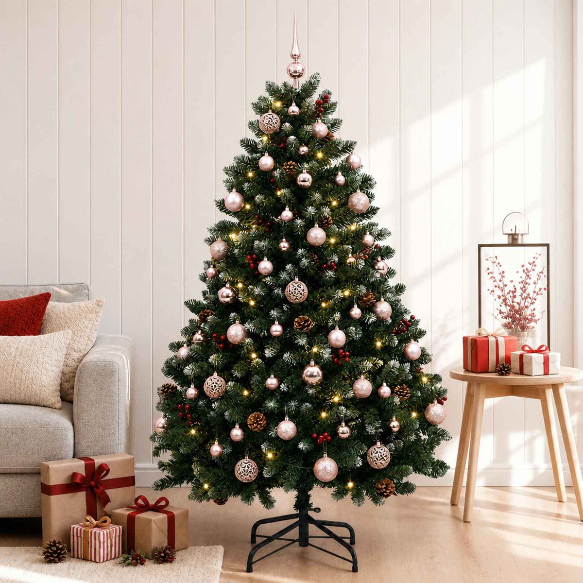 Umjetno božićno drvce zeleno s kuglicom 180 cm 300 LED lampica