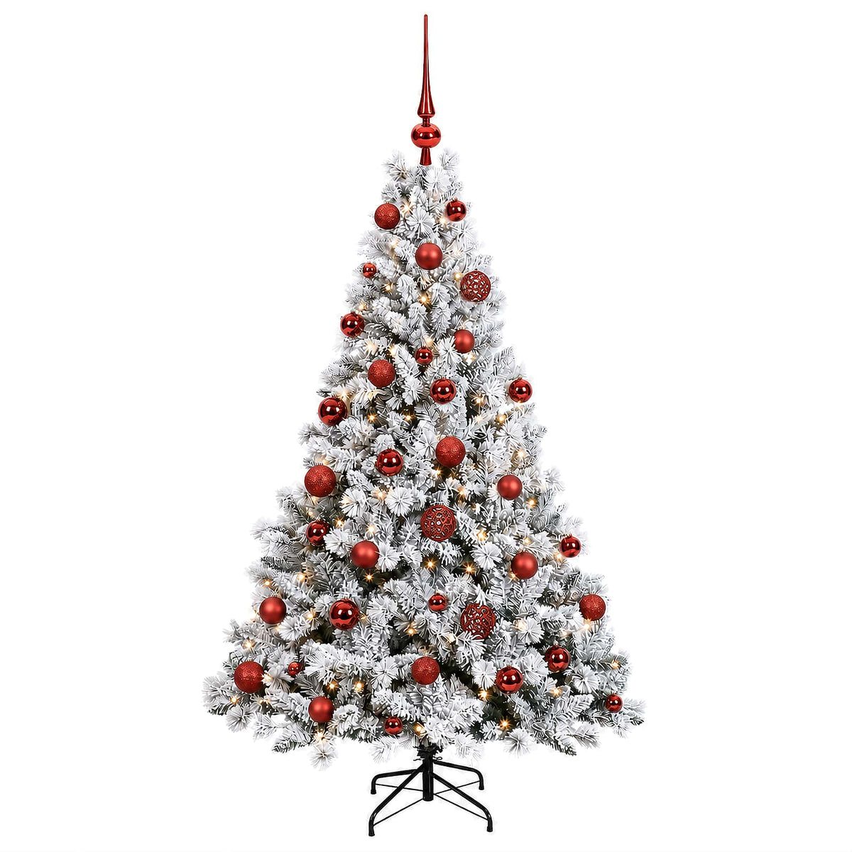Umjetno božićno drvce s kuglicama 150 cm 150 LED lampica