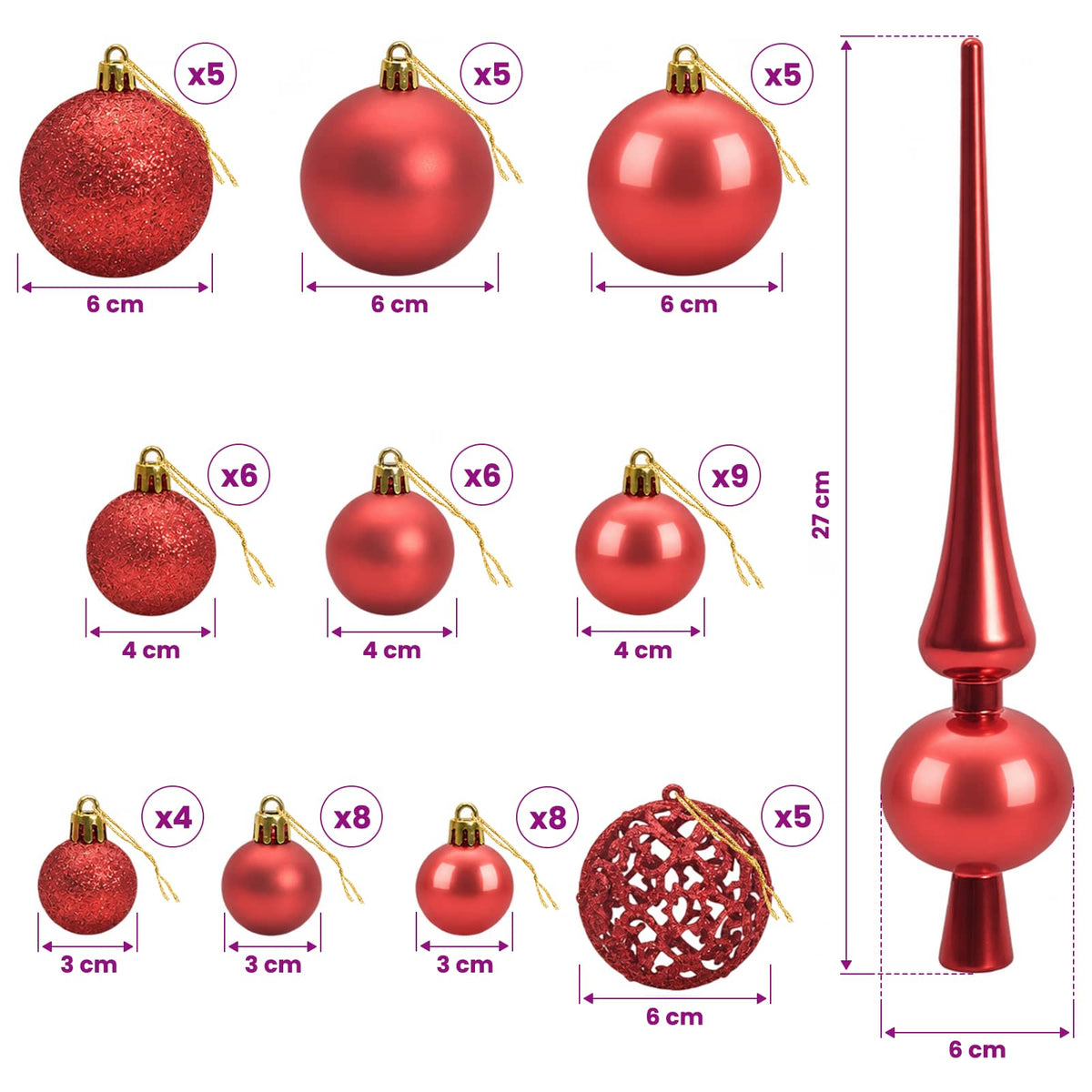 Umjetno božićno drvce s kuglicama 150 cm 150 LED lampica