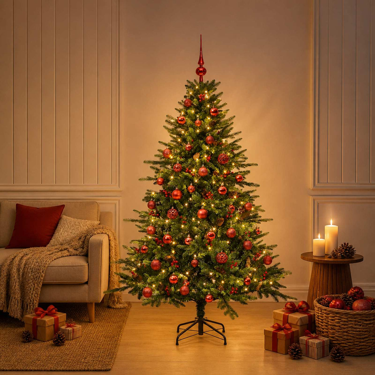 Umjetno božićno drvce s kuglicom 150 cm 150 LED lampica