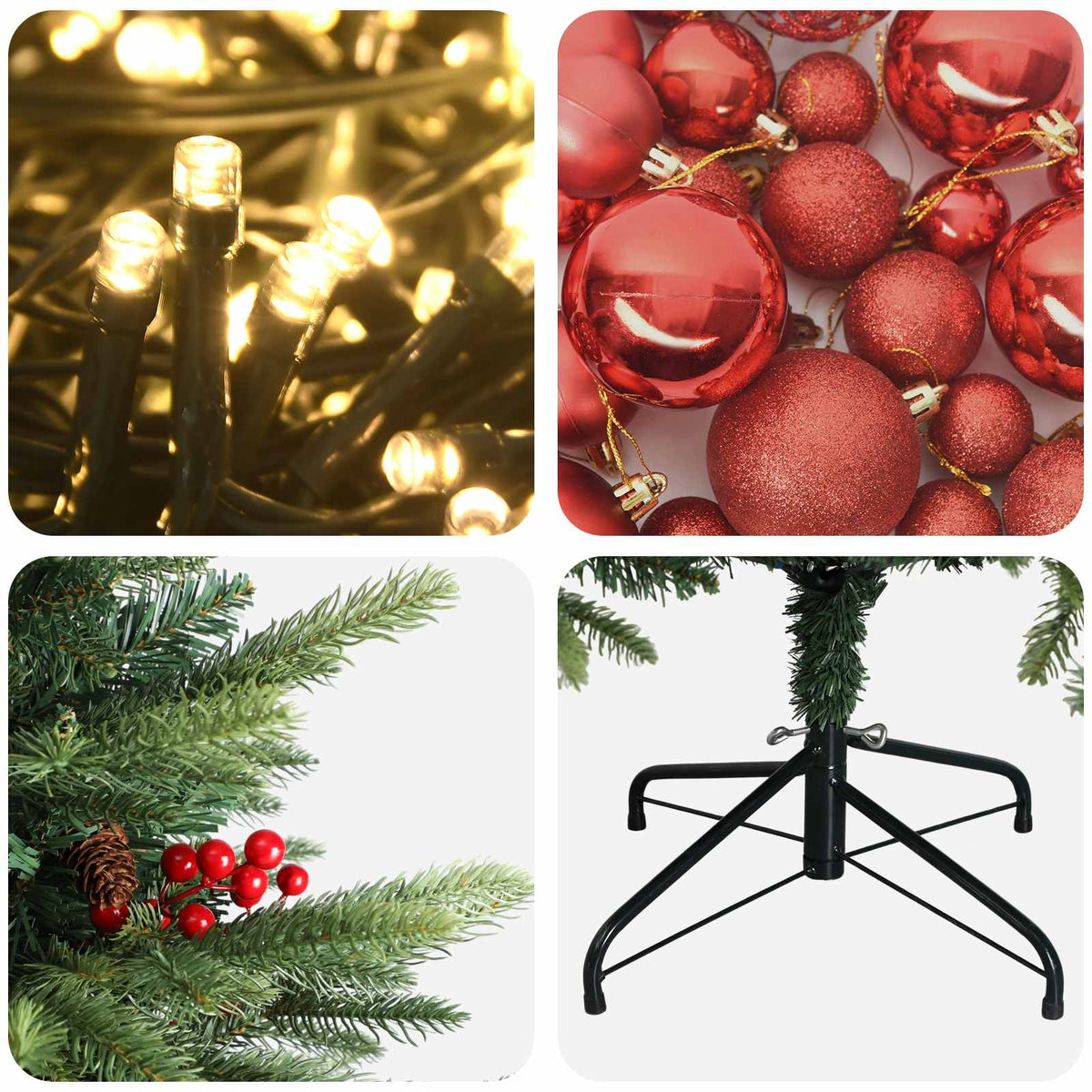 Umjetno božićno drvce s kuglicom 150 cm 150 LED lampica