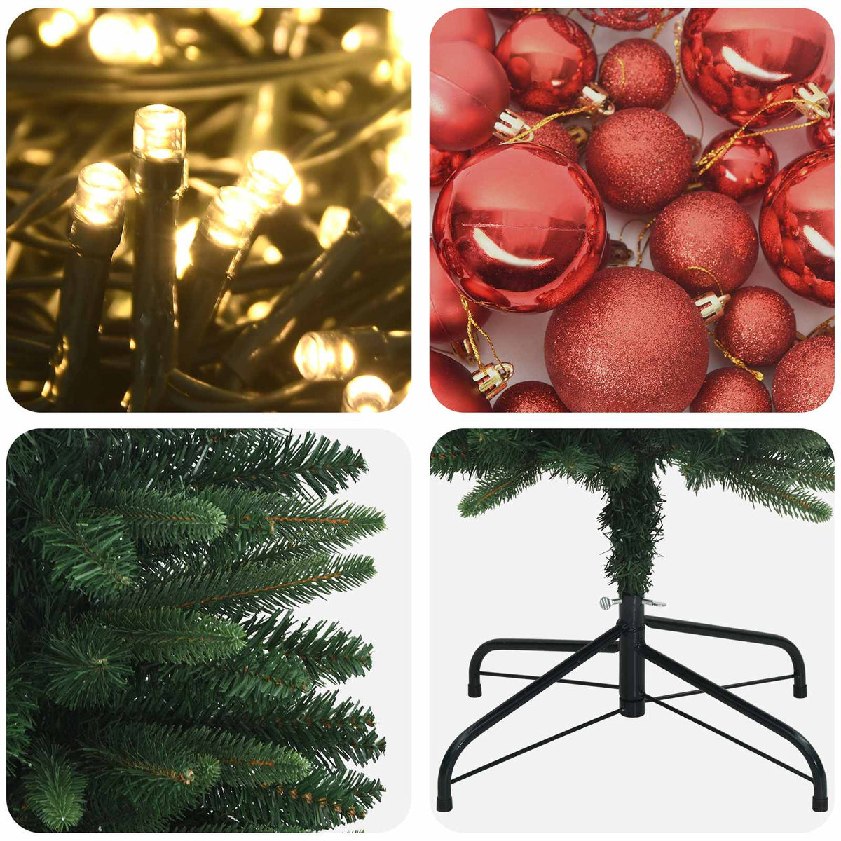 Umjetno usko božićno drvce s kuglicom 150 cm 150 LED lampica