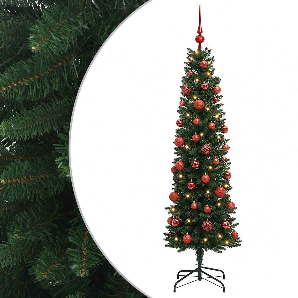 Umjetno usko božićno drvce s kuglicom 150 cm 150 LED lampica