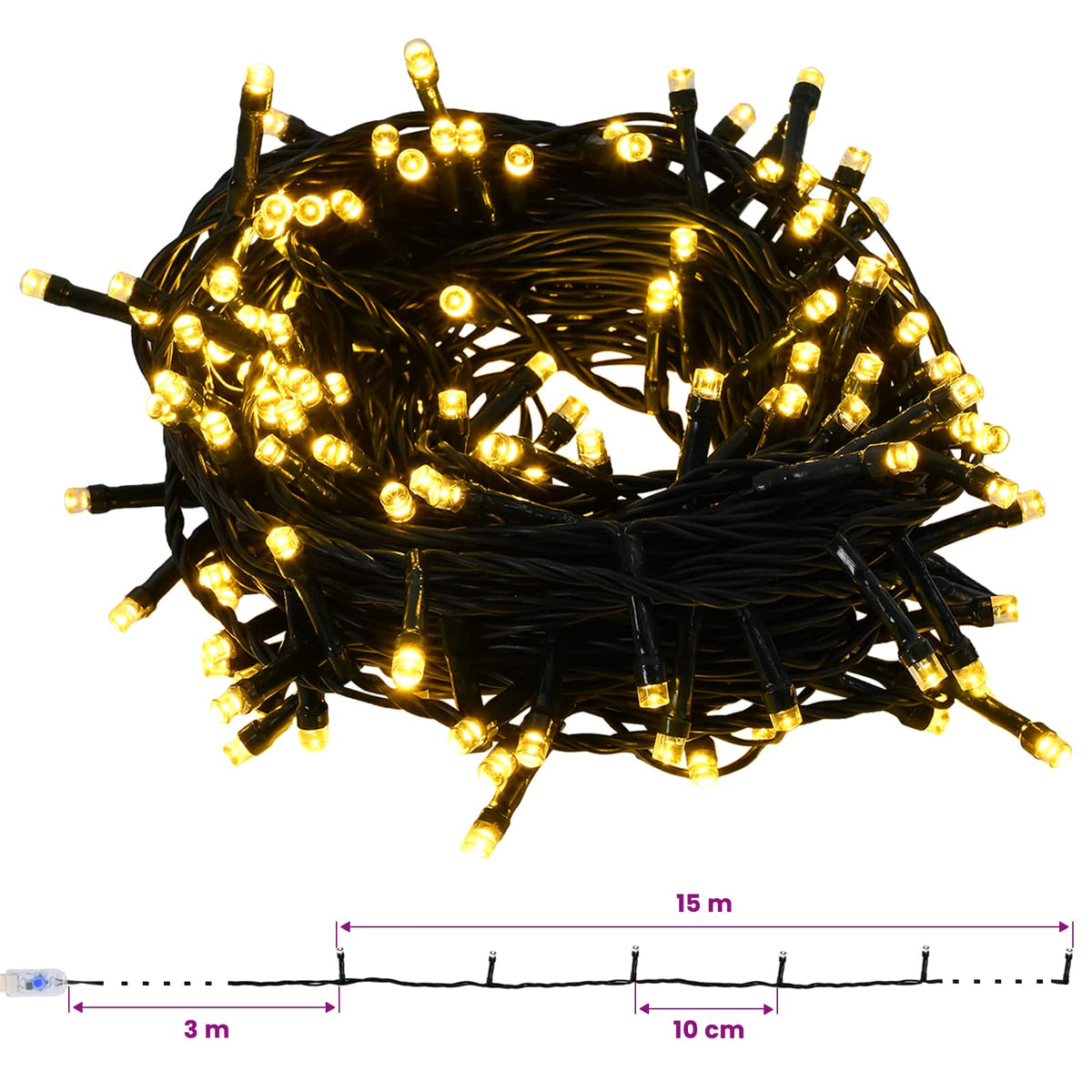 Umjetno božićno drvce s kuglicom 120 cm 150 LED lampica