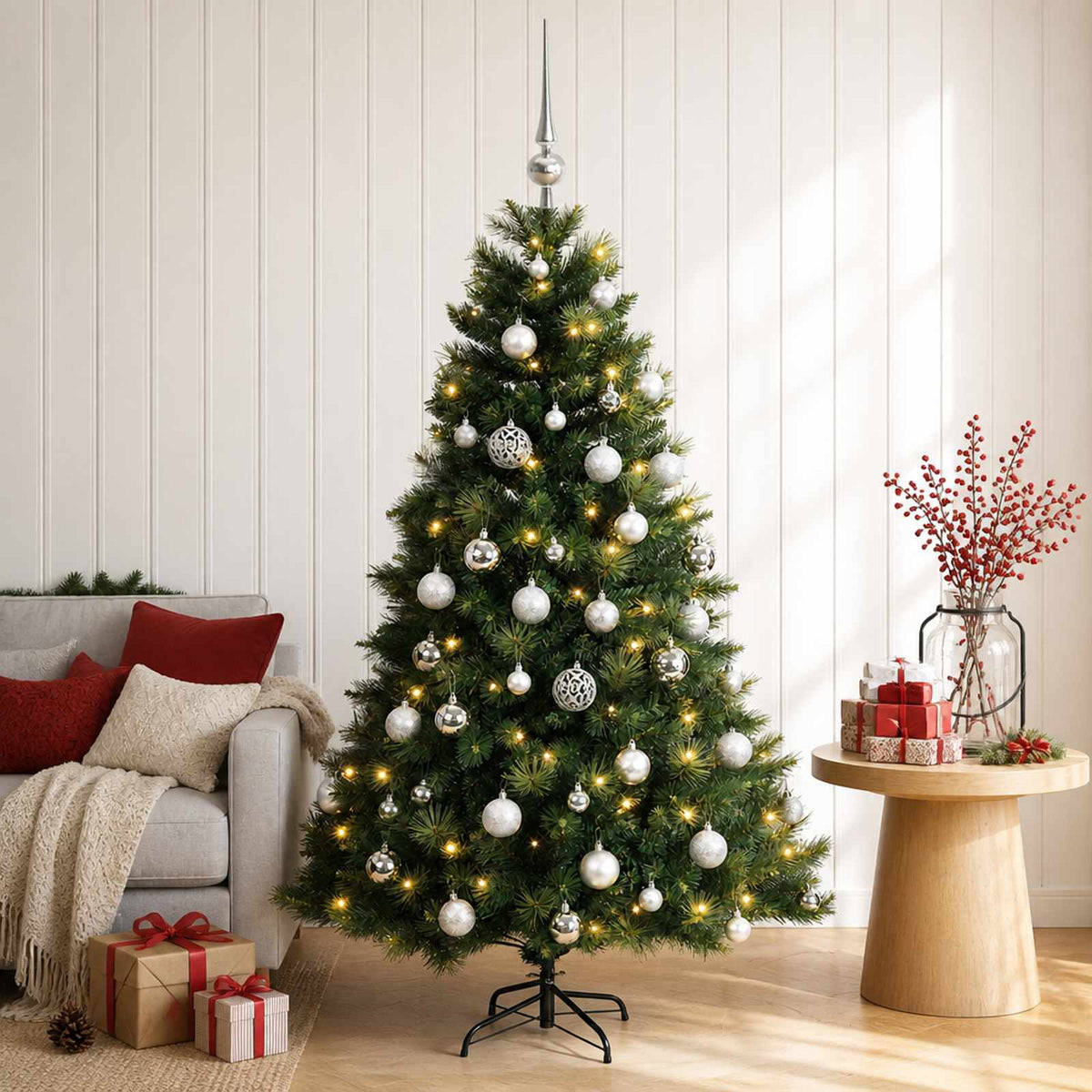 Umjetno božićno drvce s kuglicom 150 cm 150 LED lampica