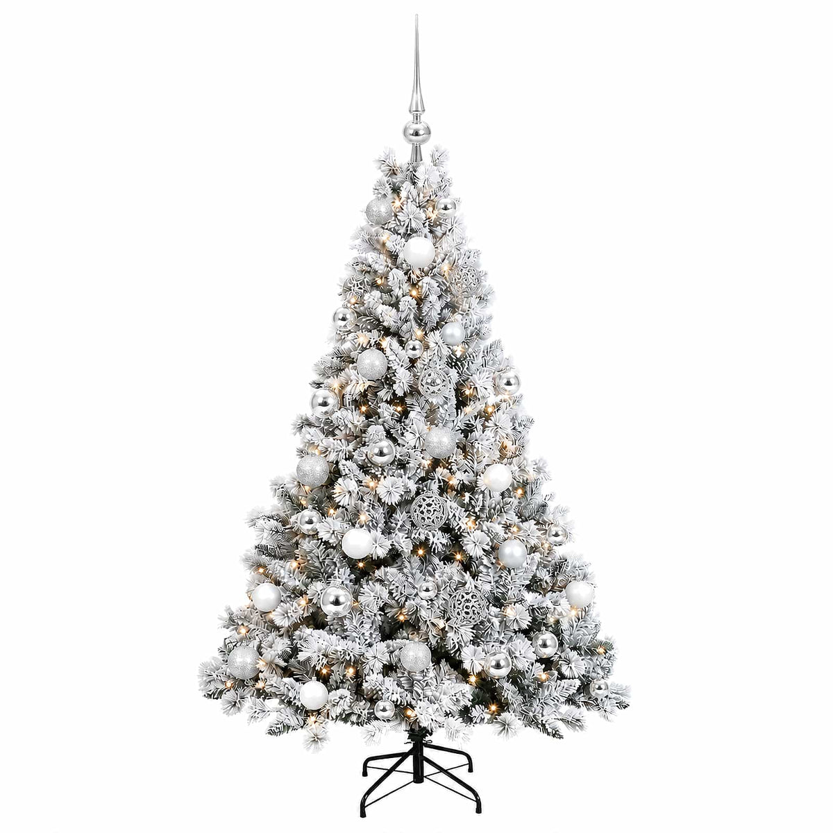 Umjetno božićno drvce s kuglicama 150 cm 150 LED lampica