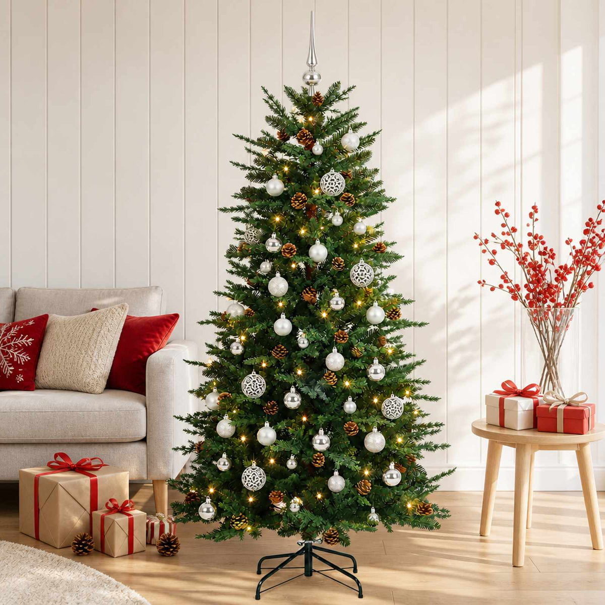 Umjetno božićno drvce s kuglicom 150 cm 150 LED lampica