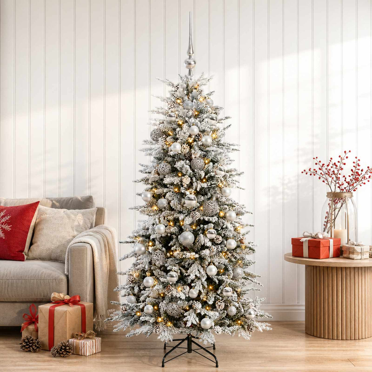 Umjetno božićno drvce s kuglicom 120 cm 150 LED lampica