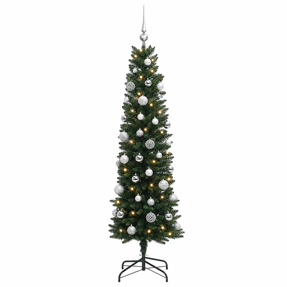 Umjetno usko božićno drvce s kuglicom 150 cm 150 LED lampica
