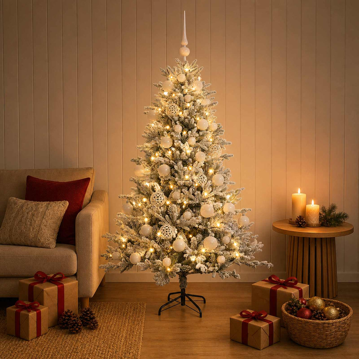 Umjetno božićno drvce s kuglicom 150 cm 150 LED lampica