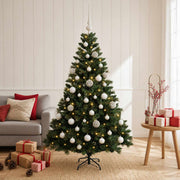 Umjetno božićno drvce s kuglicama 150 cm 150 LED lampica
