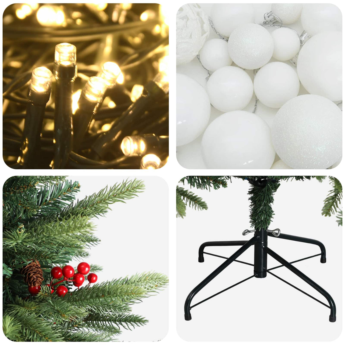 Umjetno božićno drvce s kuglicom 150 cm 150 LED lampica