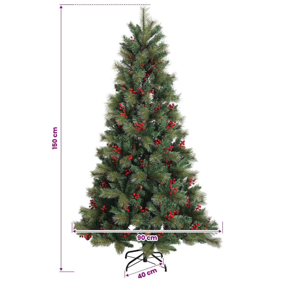 Umjetno božićno drvce s kuglicom 150 cm 150 LED lampica