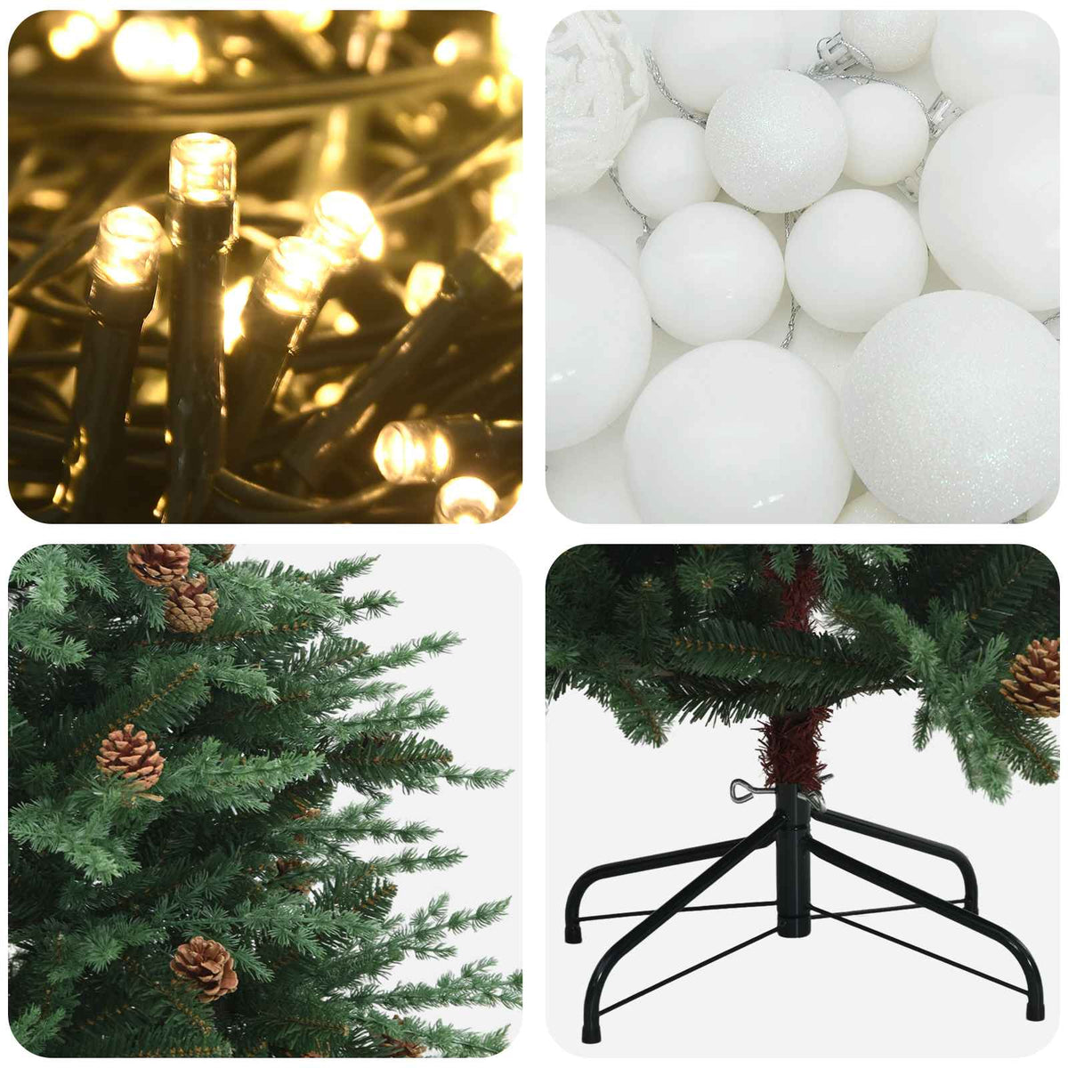 Umjetno božićno drvce s kuglicom 120 cm 150 LED lampica