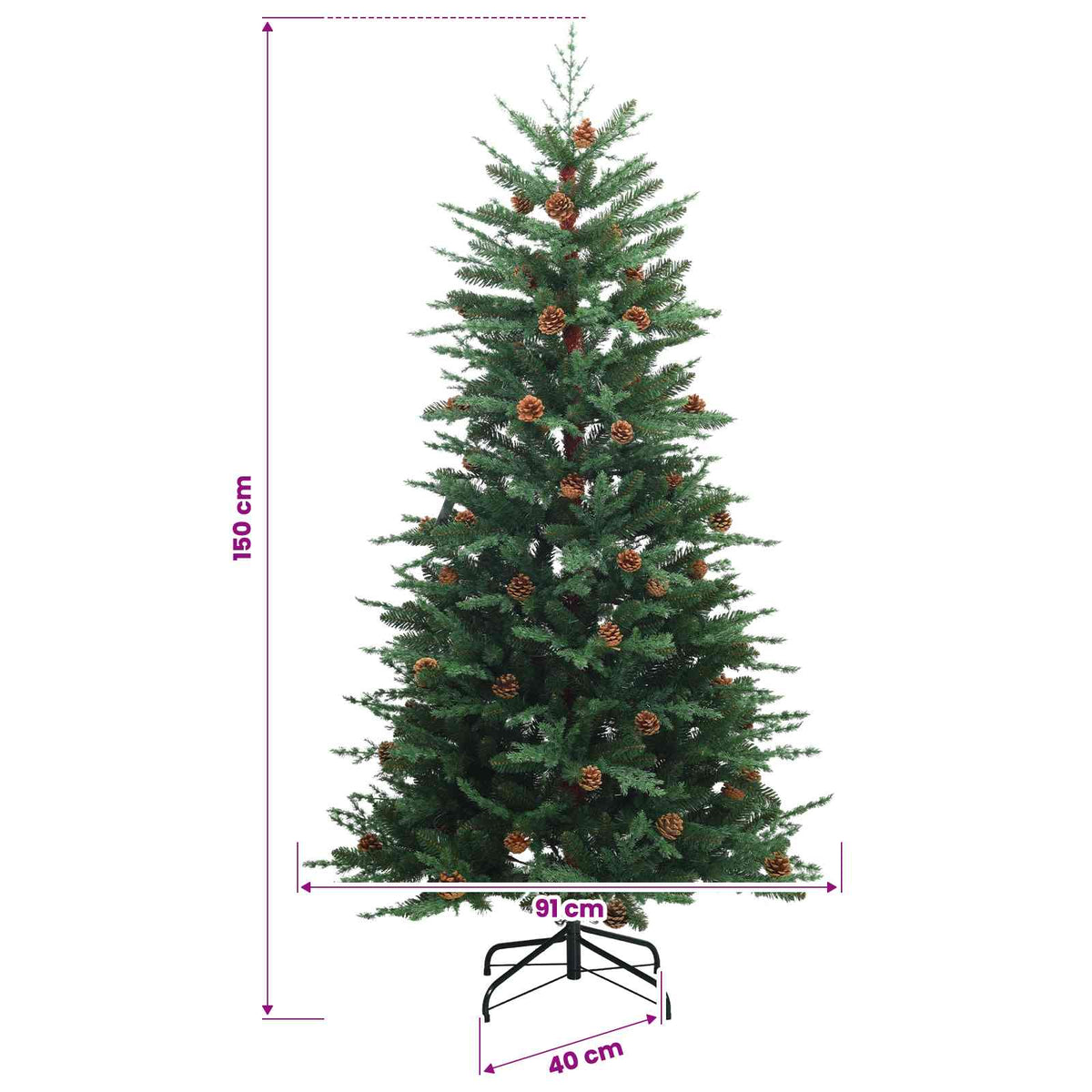 Umjetno božićno drvce s kuglicom 150 cm 150 LED lampica