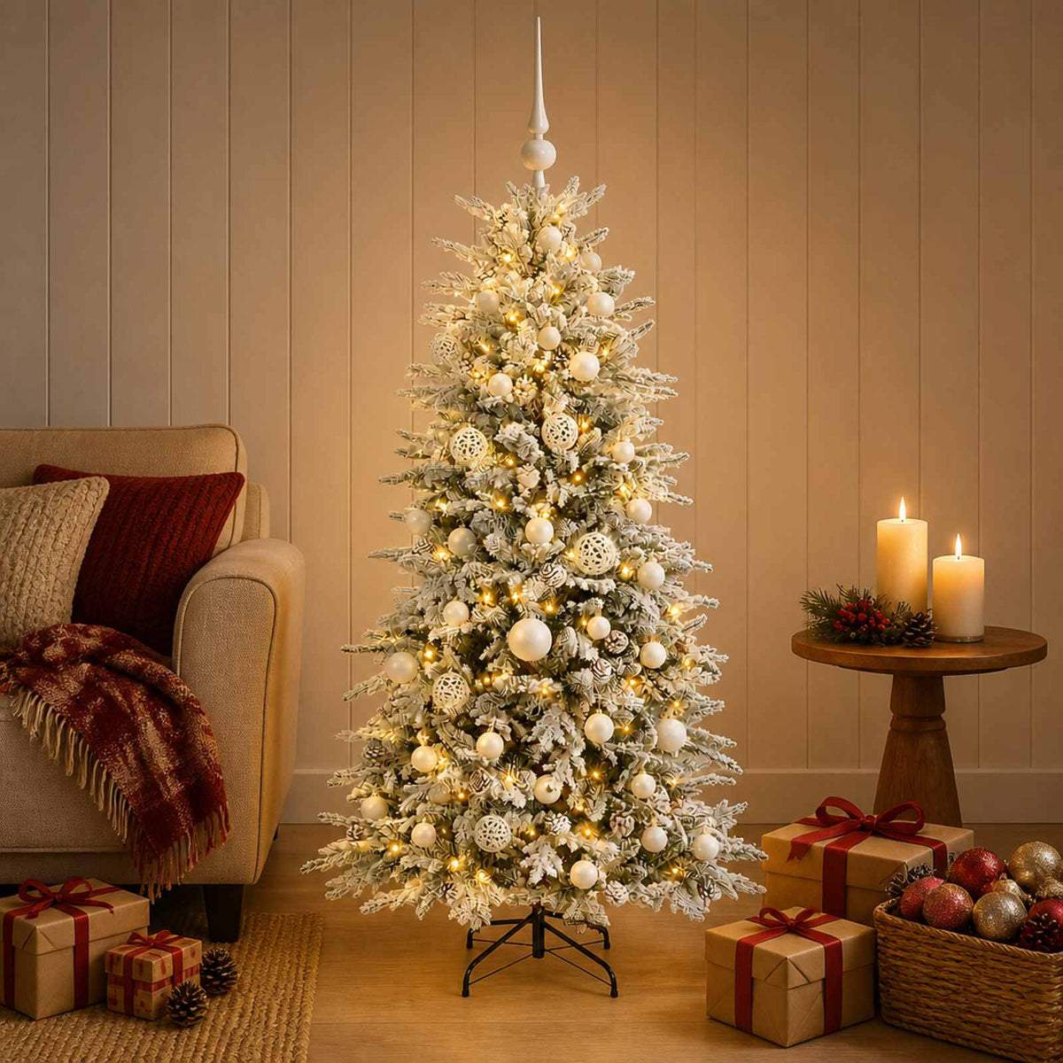 Umjetno božićno drvce s kuglicom 150 cm 150 LED lampica