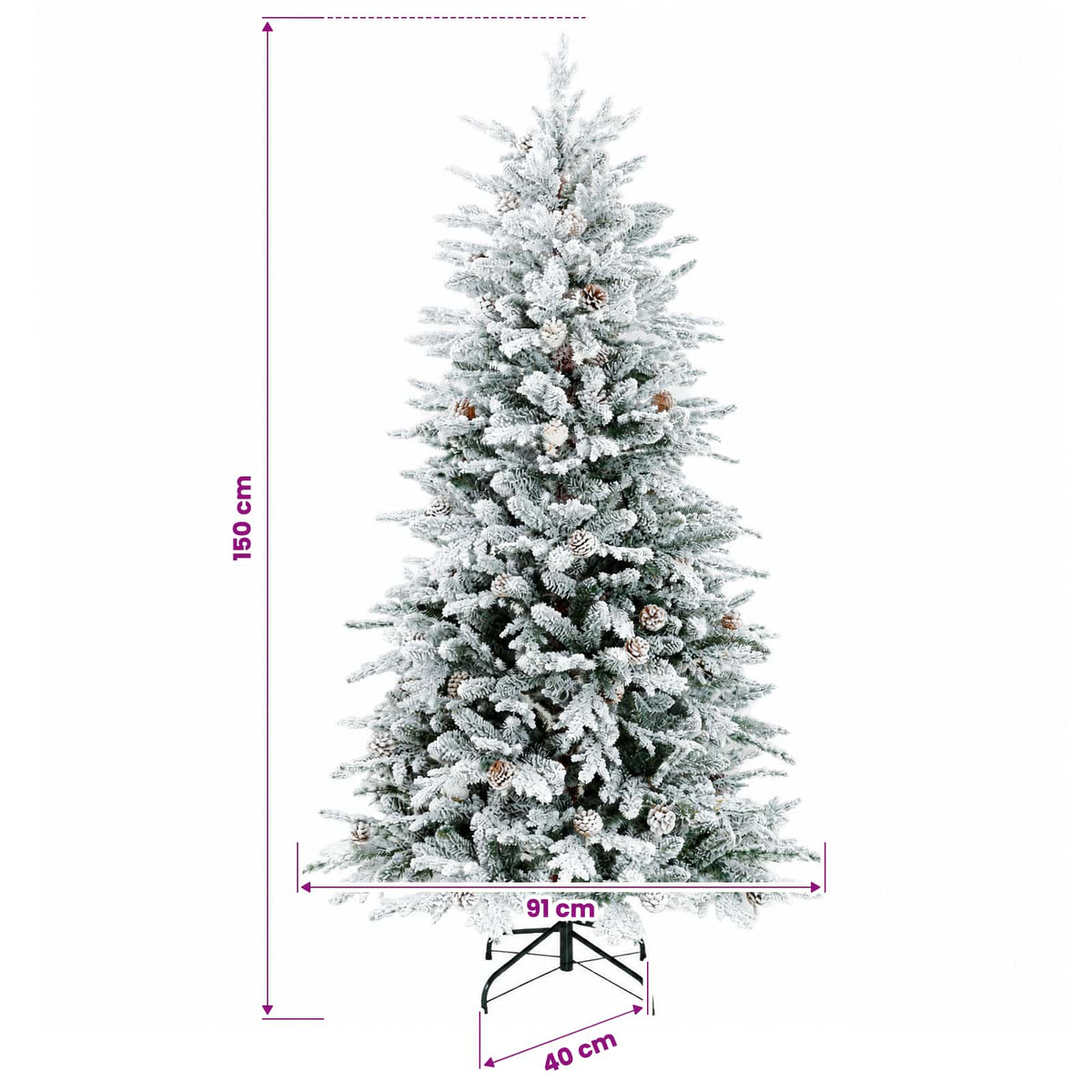 Umjetno božićno drvce s kuglicom 150 cm 150 LED lampica