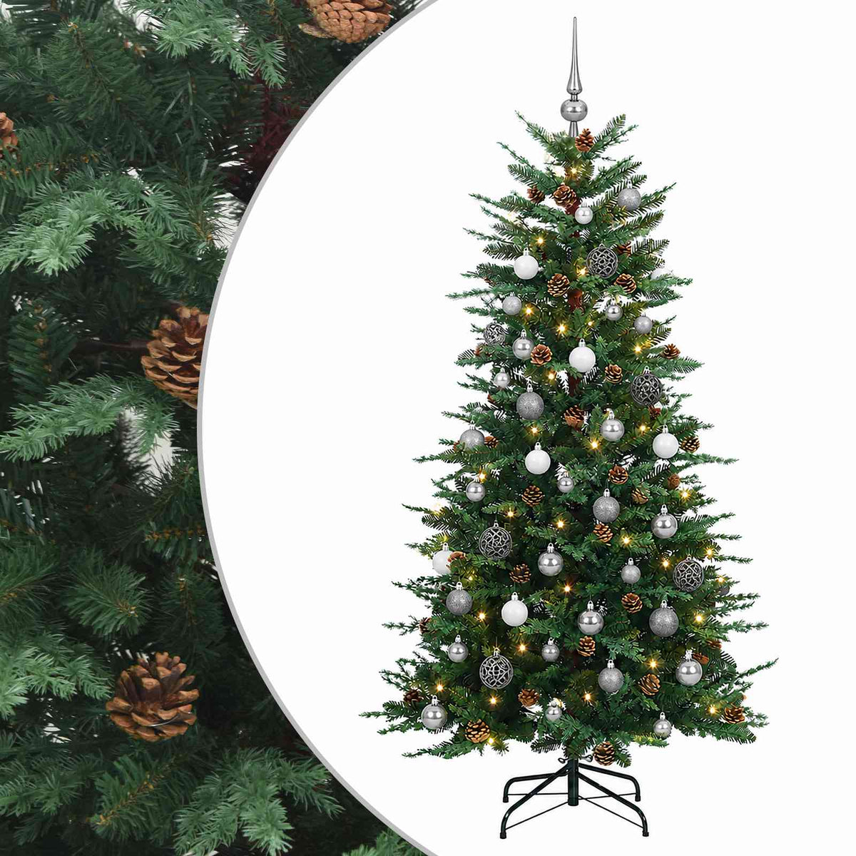 Umjetno božićno drvce s kuglicom 120 cm 150 LED lampica