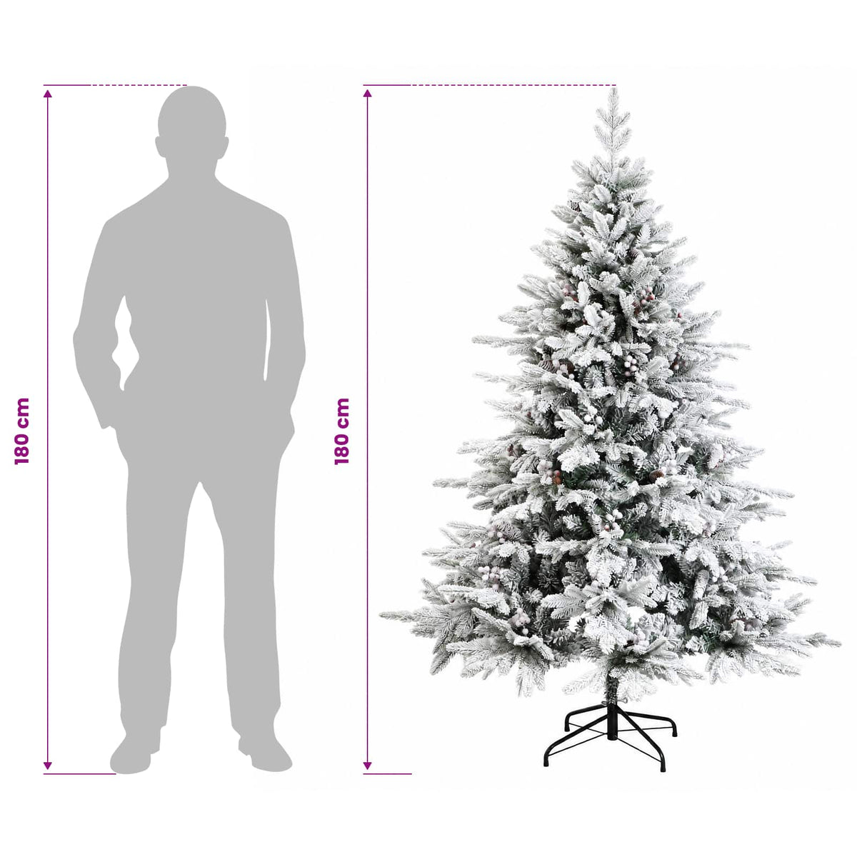 Umjetno božićno drvce s nogom 180 cm 300 LED lampica