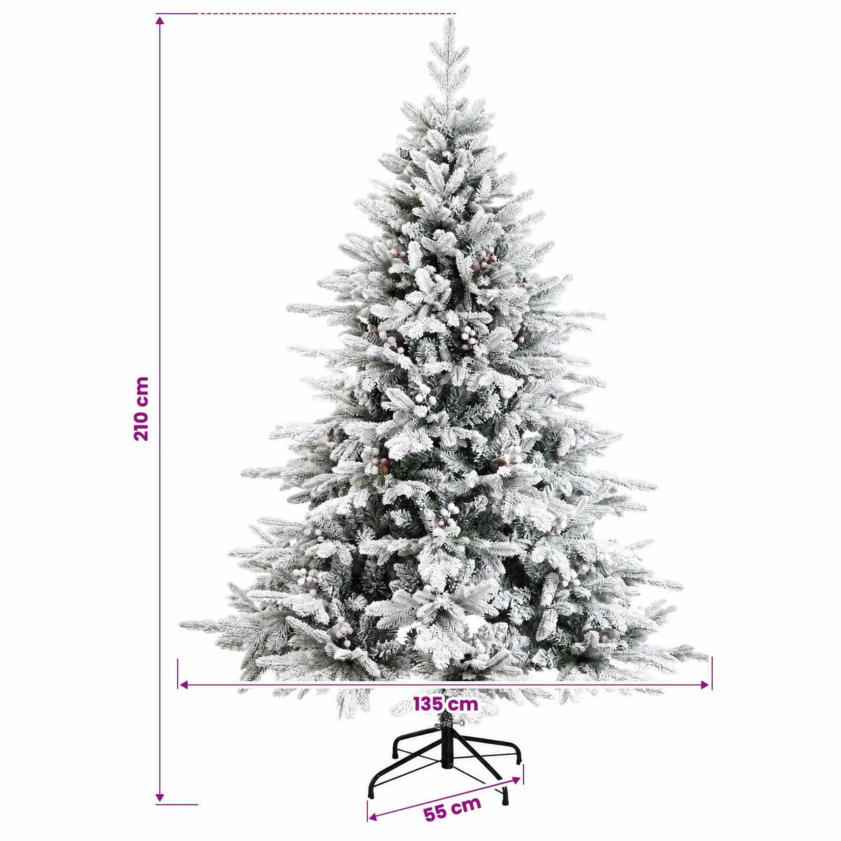 Umjetno božićno drvce s nogom 210 cm 300 LED lampica