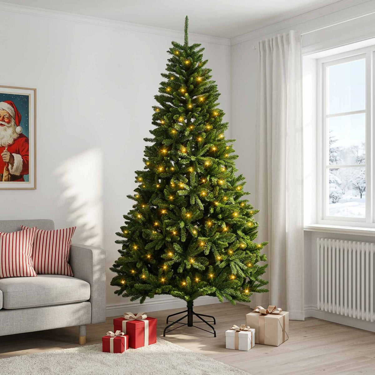 Umjetno božićno drvce s nogom 270 cm 600 LED lampica