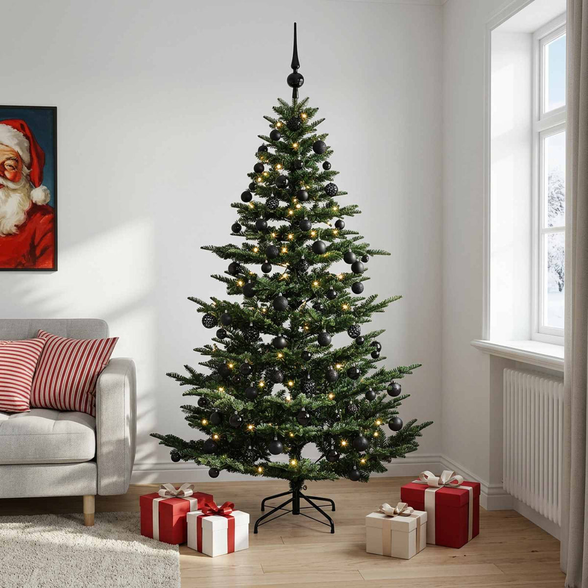 Umjetno božićno drvce s kuglicom 210 cm 300 LED lampica