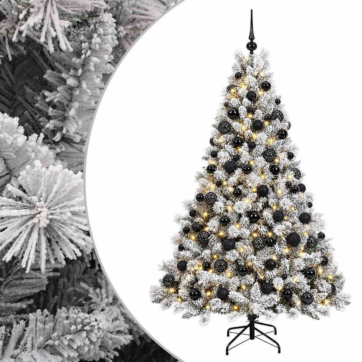 Umjetno božićno drvce s kuglicama 240 cm 300 LED lampica