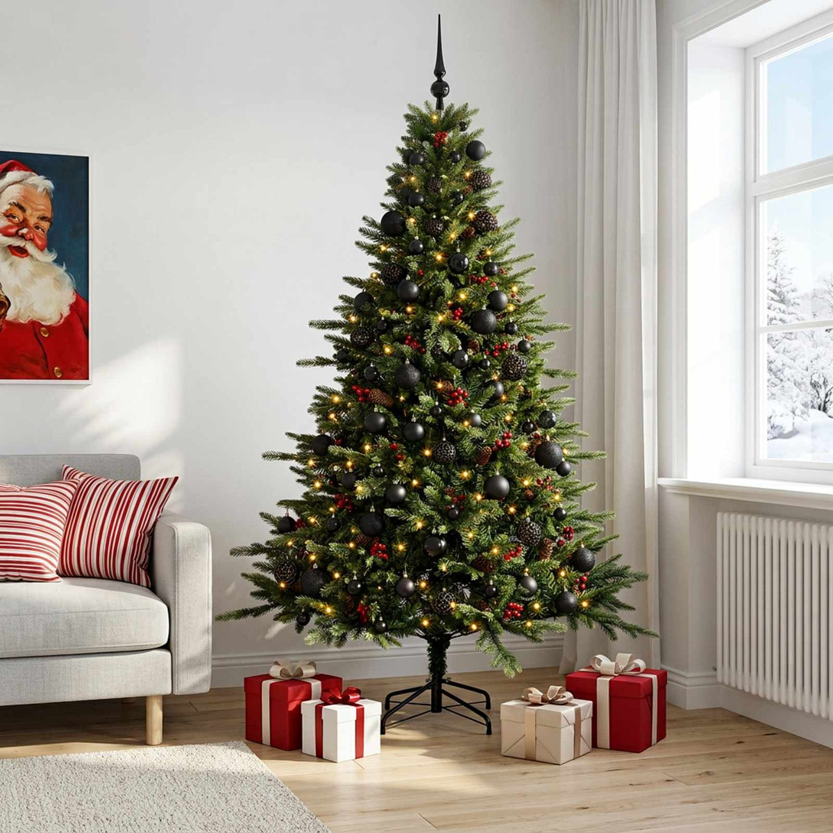 Umjetno božićno drvce s kuglicom 240 cm 300 LED lampica