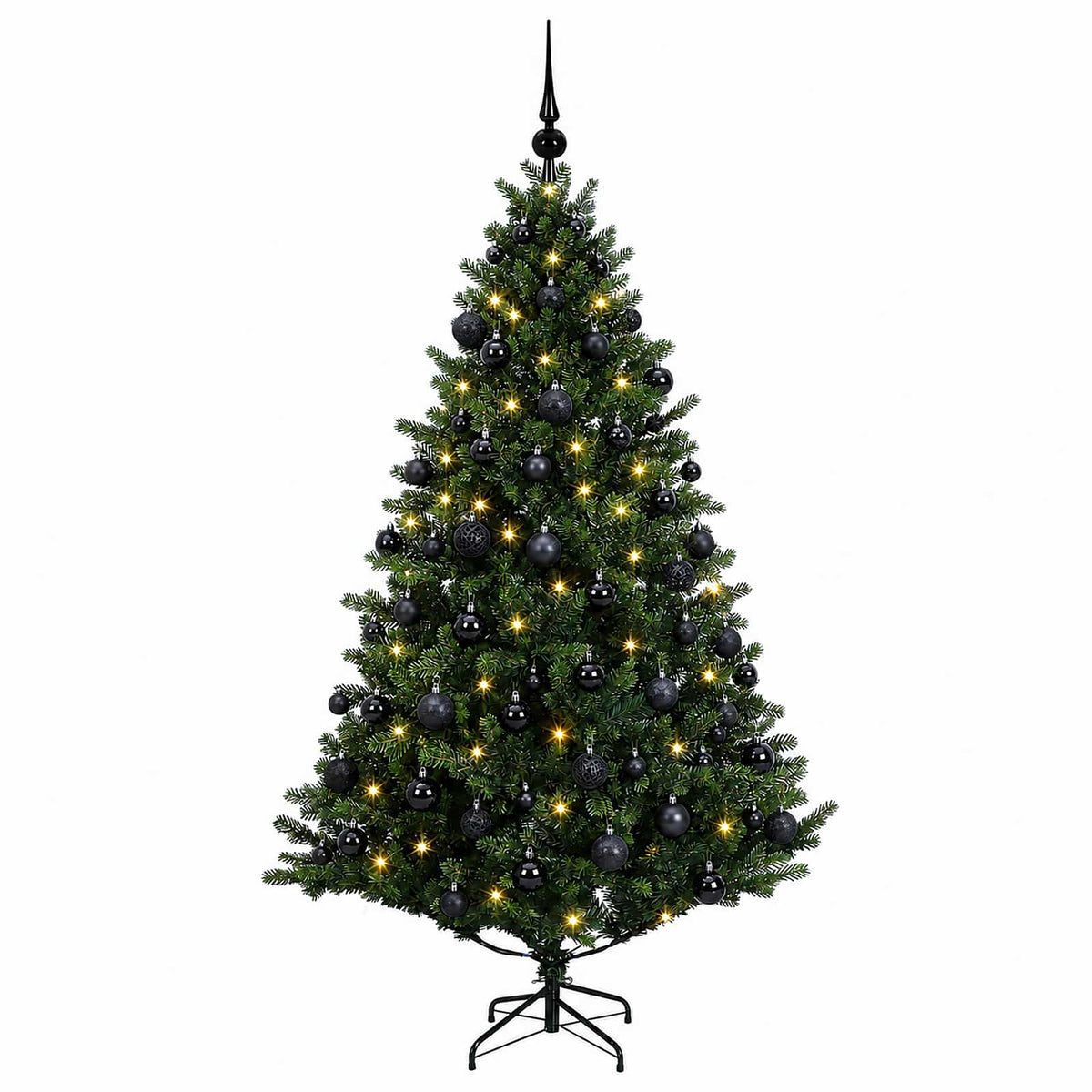 Umjetno božićno drvce s kuglicama 240 cm 300 LED lampica