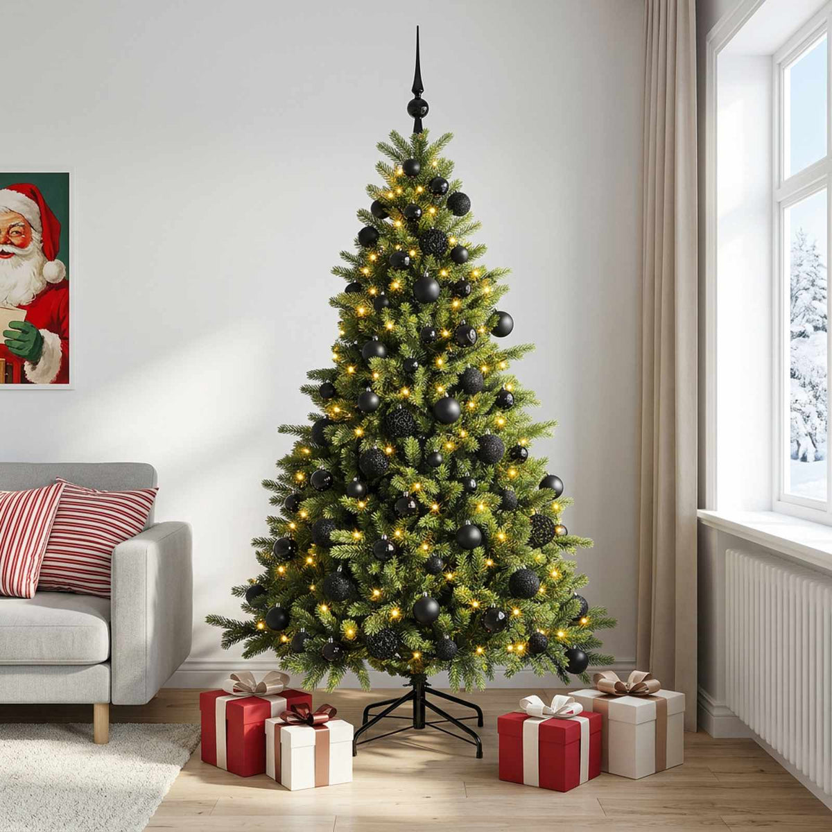 Umjetno božićno drvce s kuglicom 180 cm 300 LED lampica