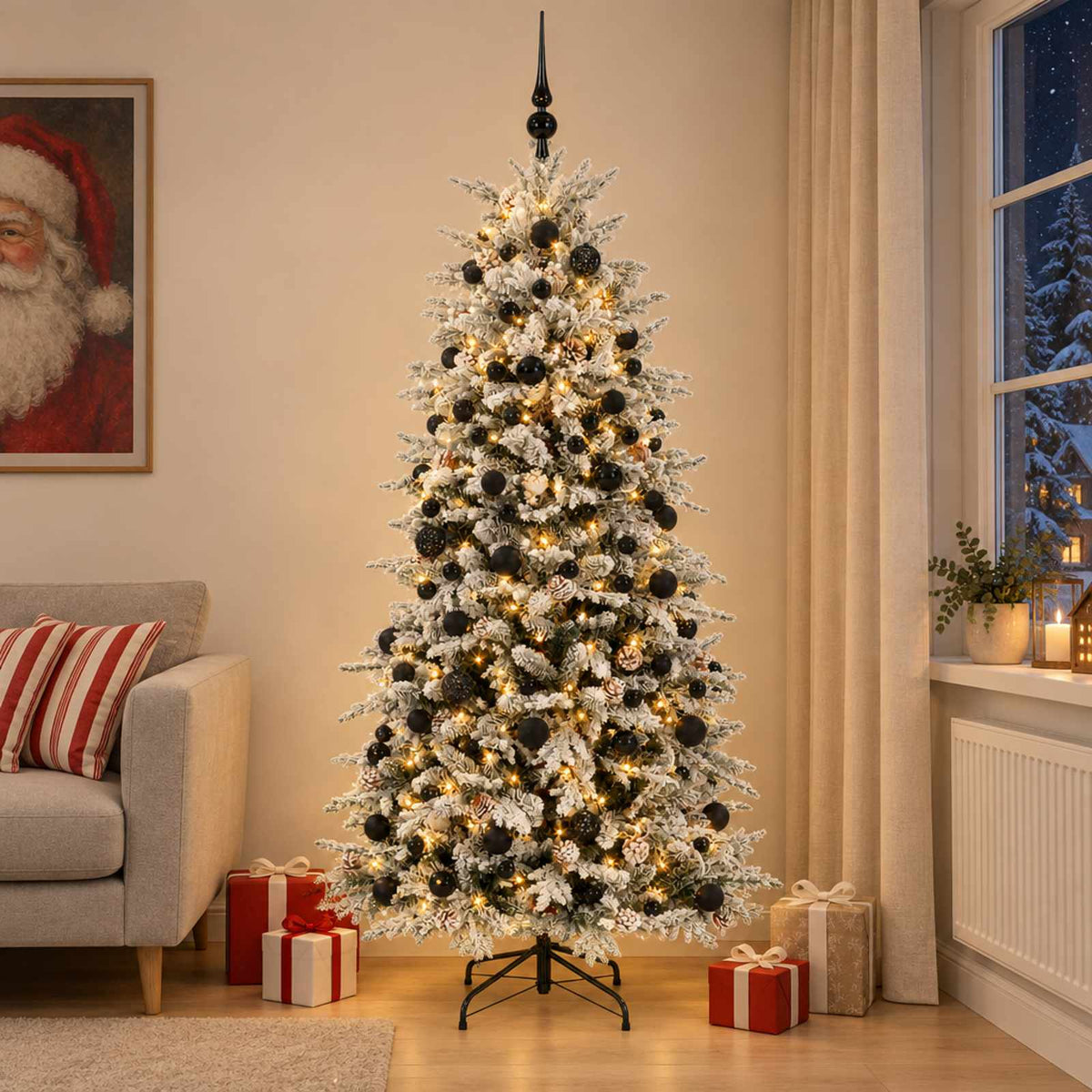 Umjetno božićno drvce s kuglicom 240 cm 300 LED lampica