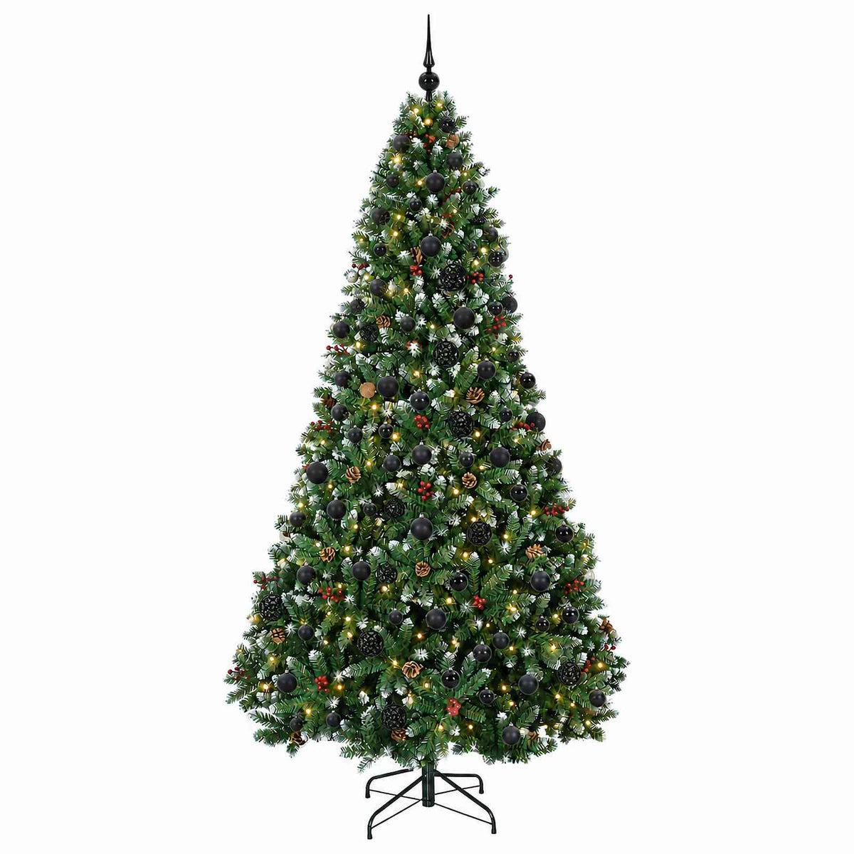 Umjetno božićno drvce zeleno s kuglicom 210 cm 300 LED lampica