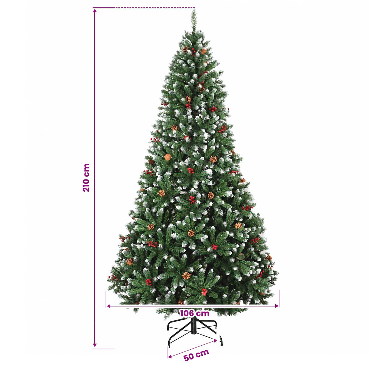 Umjetno božićno drvce zeleno s kuglicom 210 cm 300 LED lampica
